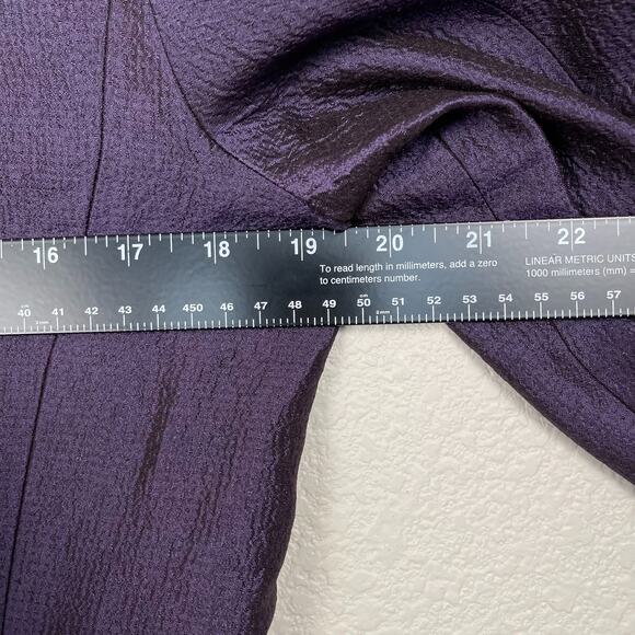 Eileen Fisher Purple Silk Crinkle Snap Button 3/4 Sleeve Jacket Small - Picture 11 of 12
